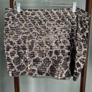 y2k Express 2000's sequin mini skirt size l large Patterned Festival Concert